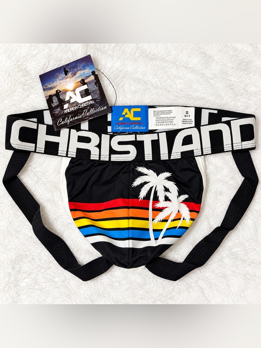 Andrew Christian California Chillin Jock Almost Naked Men’s M Multi NWT #92911.